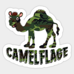 Camelflage funny merch for camels lovers, army lovers, camouflage lovers Sticker